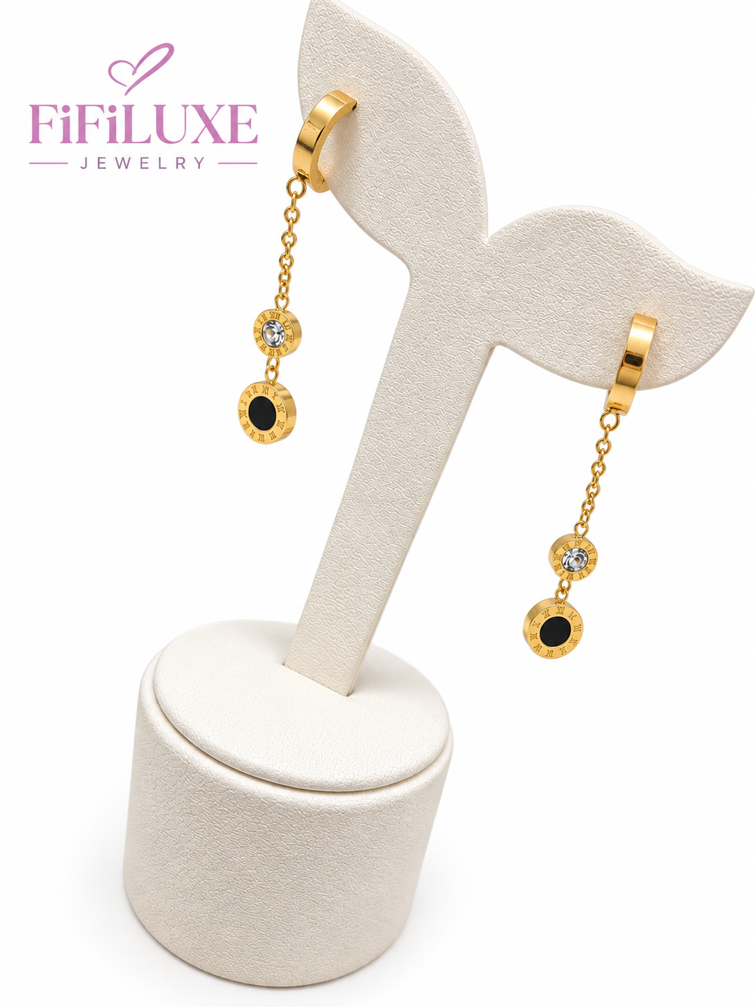 Roman Numeral Drop Earrings — image 3 of 4