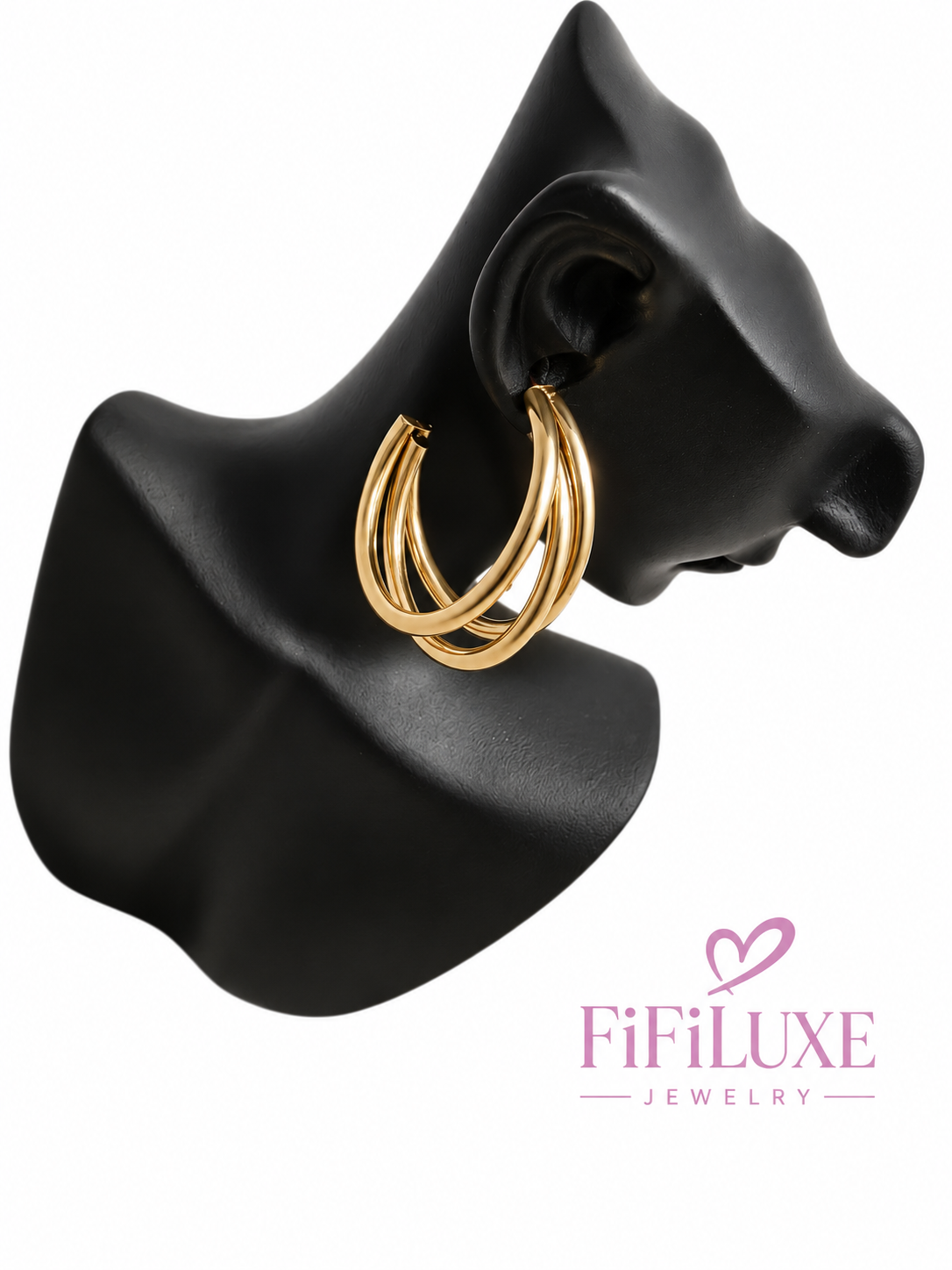 Triple Hoop Earrings — image 3 of 4