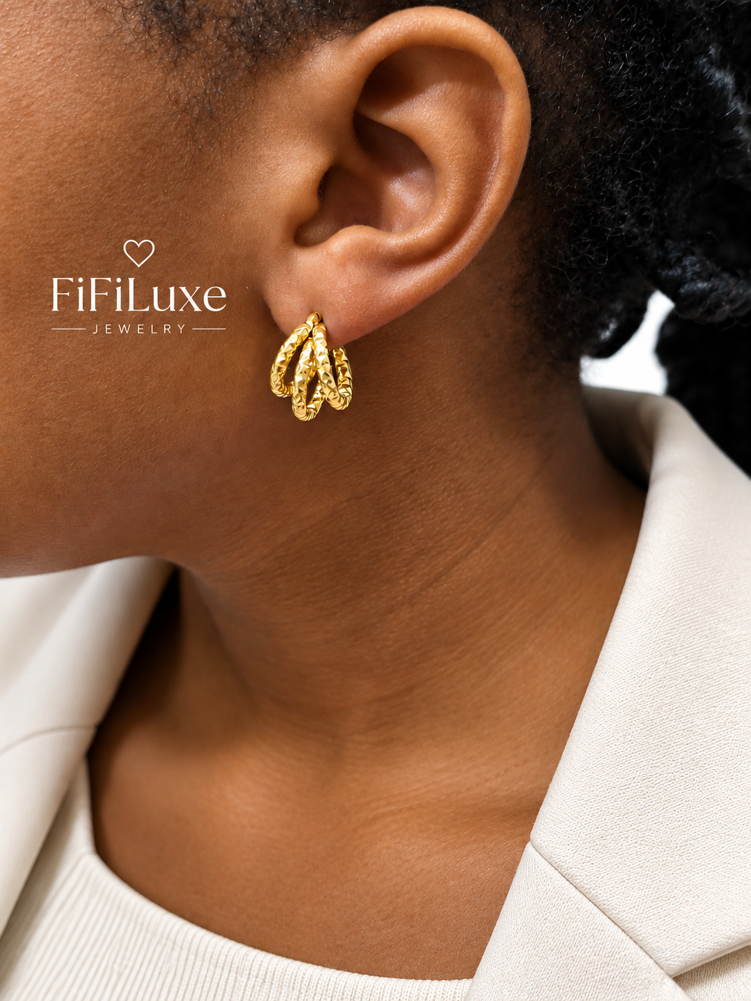 Sculpted Leaf Hoops — image 3 of 5