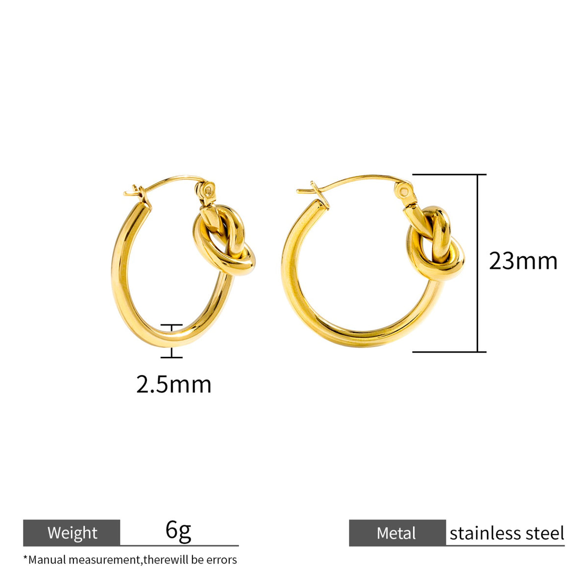 Knot Hoop Earrings size and weight — image 2 of 5