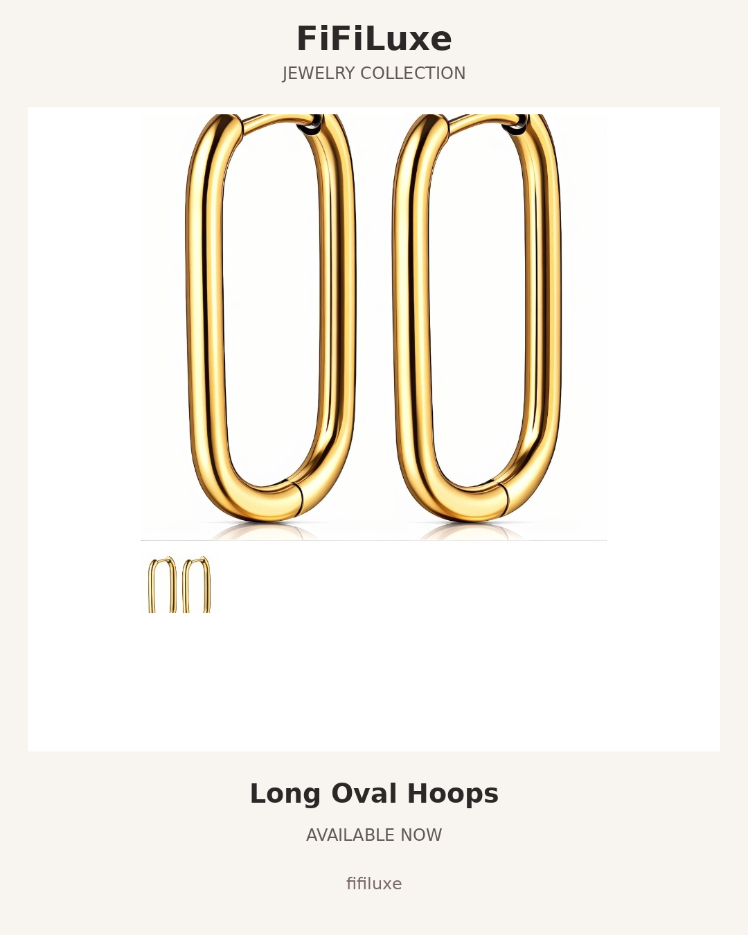 Long Oval Hoops — image 1 of 6