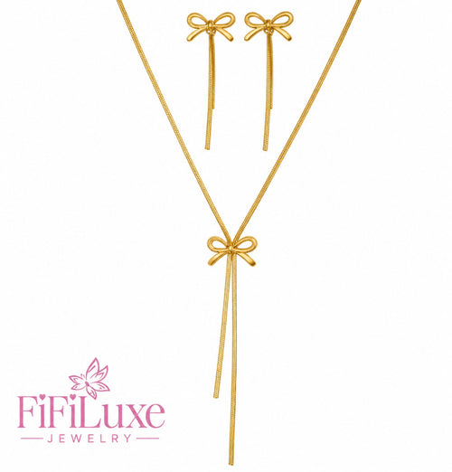 Bowelle Necklace & Earring Set in gold