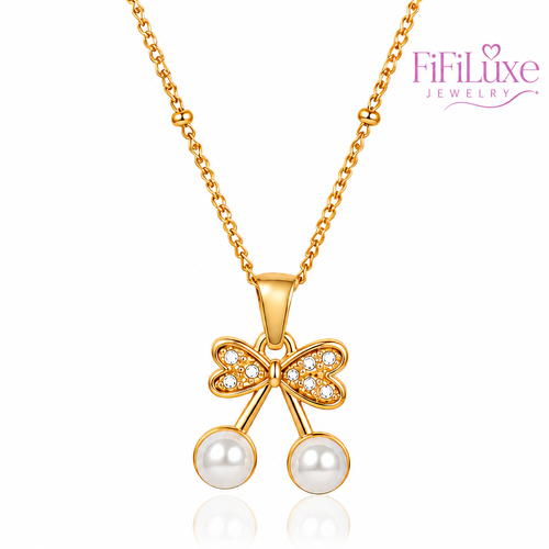 Cherry Charm Necklace - FiFiLuxe Jewelry