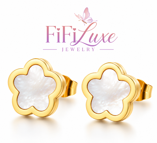 Clover Flower Stud Earrings - FiFiLuxe Jewelry