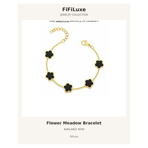 Flower Meadow Bracelet - Black - FiFiLuxe Jewelry