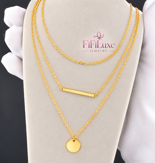 Bar & Disc Layered Necklace