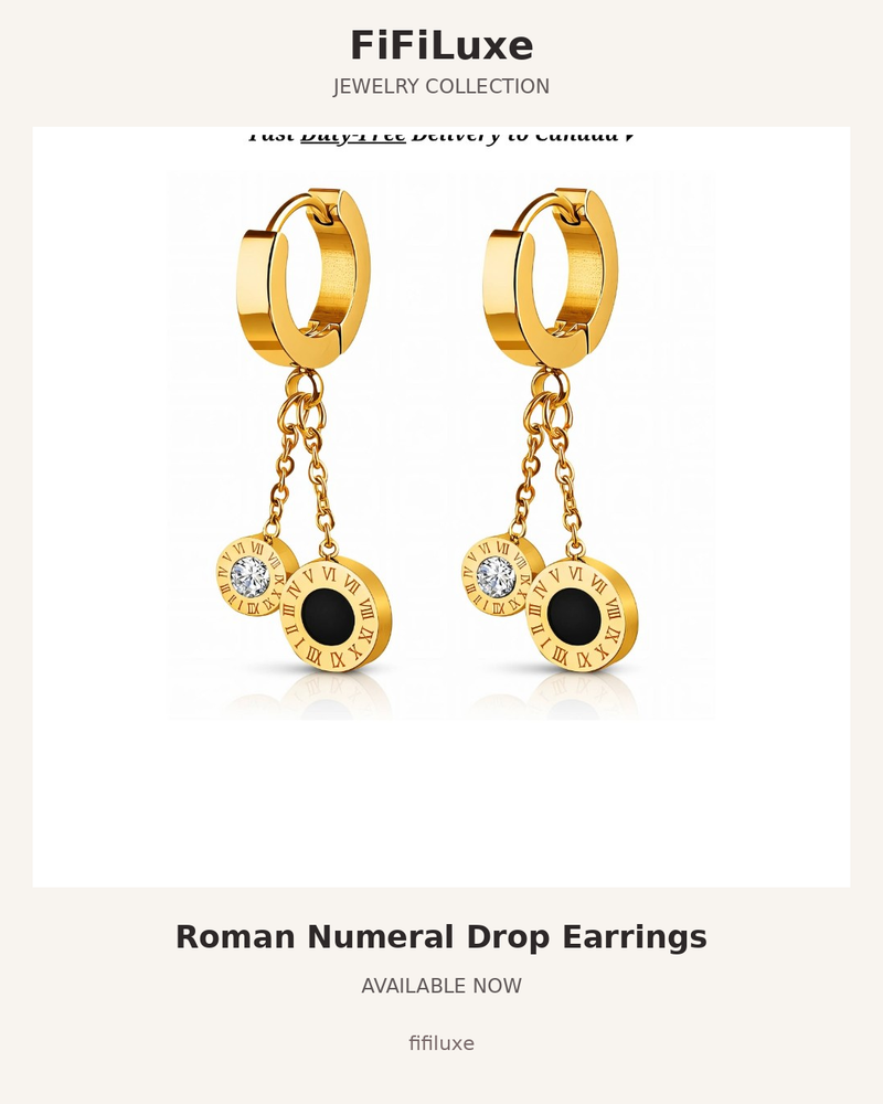 Roman Numeral Drop Earrings