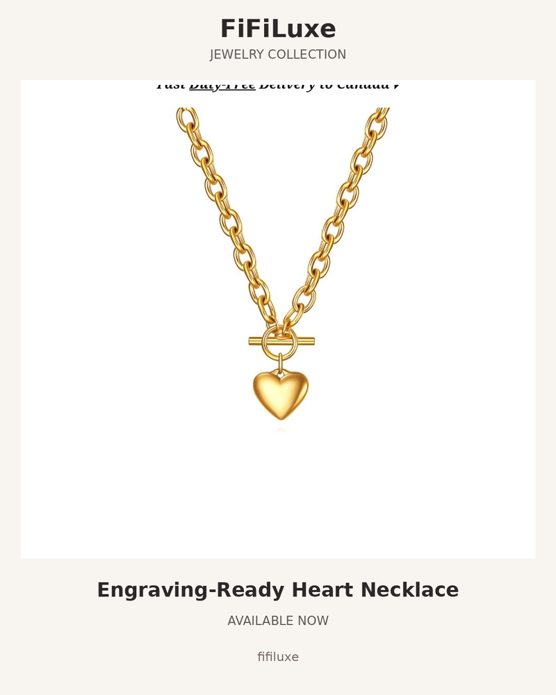 Engraving-Ready Heart Necklace