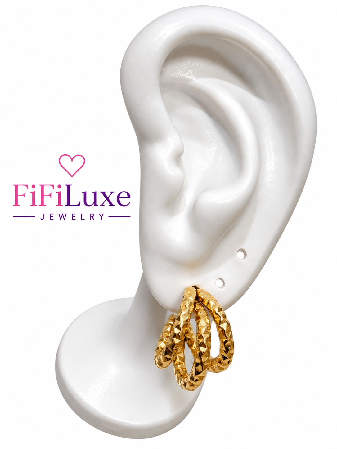 Sculpted Leaf Hoops — image 4 of 5
