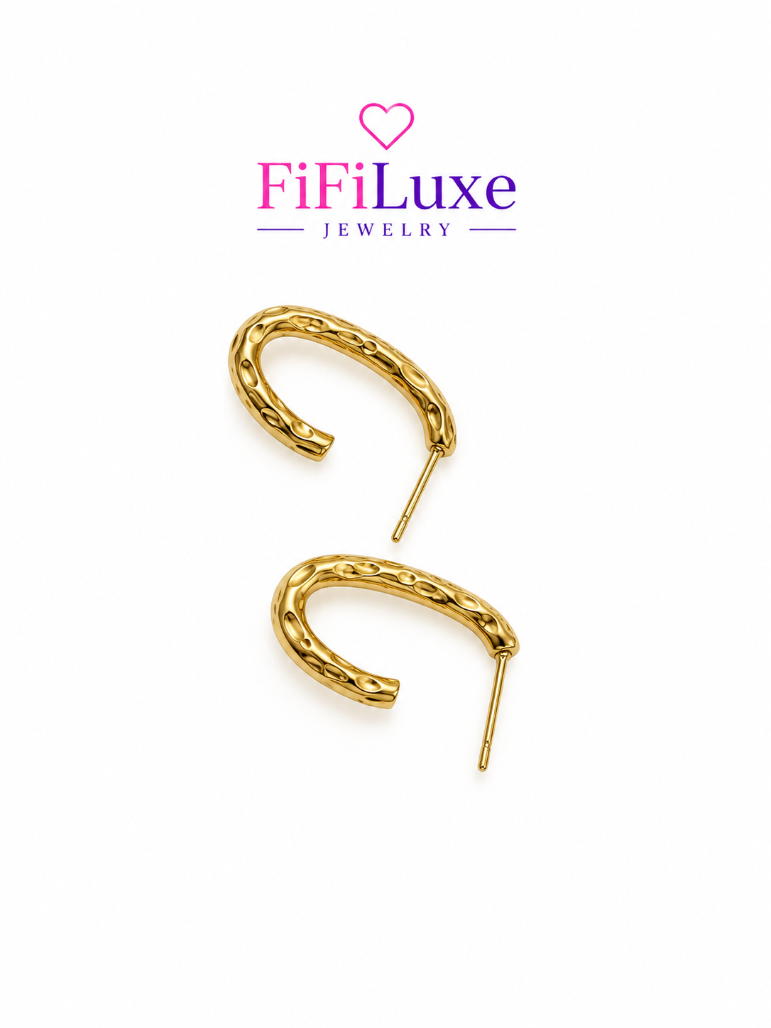 Textured U-Hoop Earrings