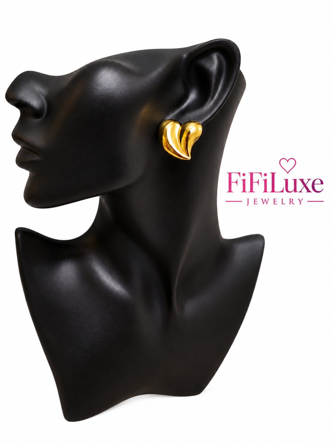 Sculpted Heart Studs — image 4 of 6