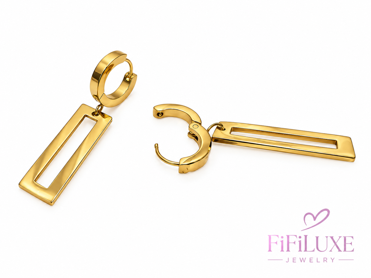 Rectangle Drop Earrings — image 2 of 5