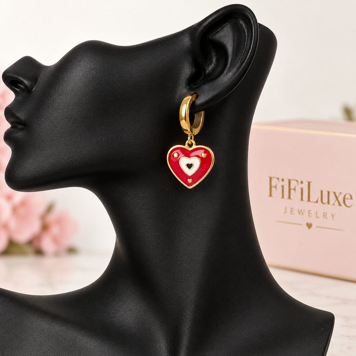 Red Heart Earrings — image 3 of 5