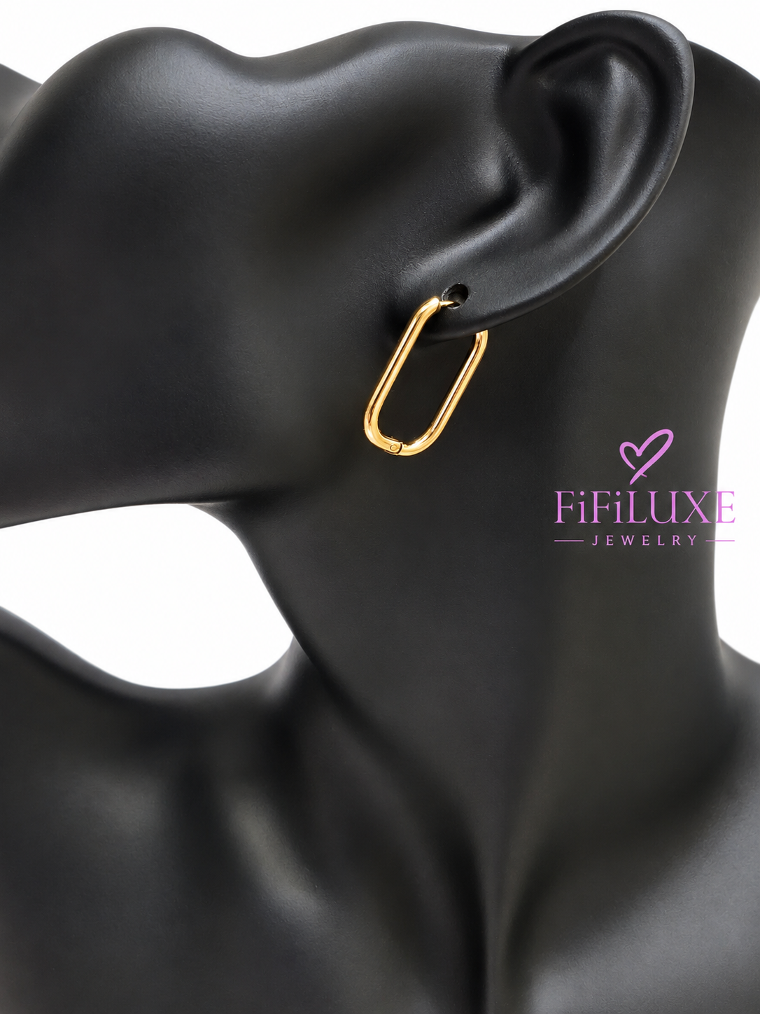Elongated Hoop Earrings — image 2 of 6