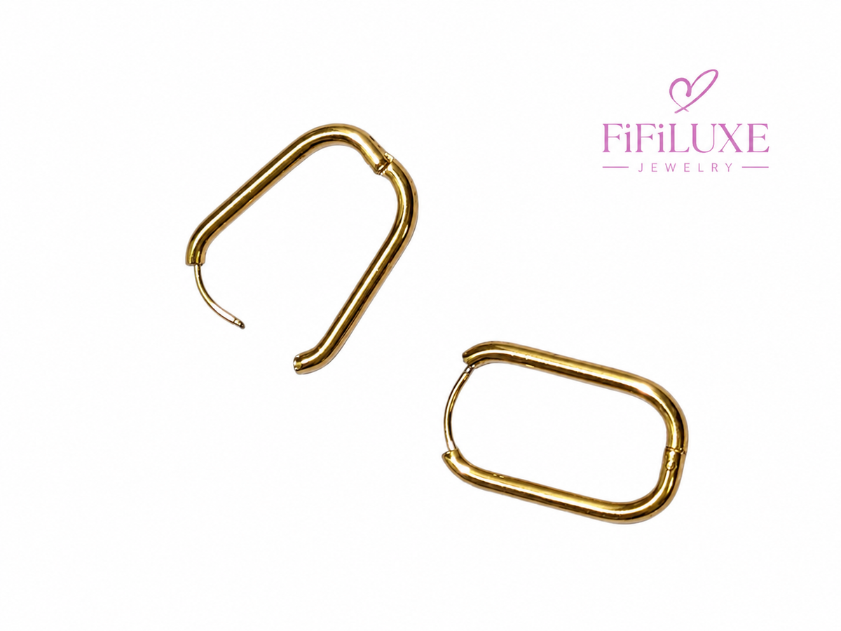 Elongated Hoop Earrings — image 3 of 6