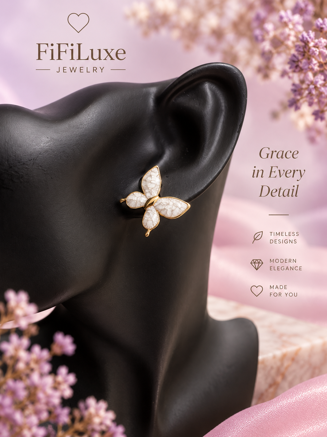 Butterfly Stud Earrings — image 2 of 5