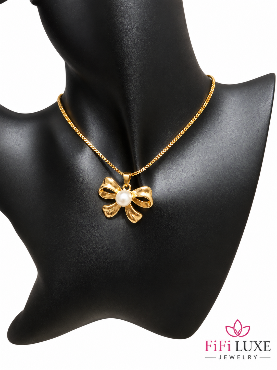 Bow Pearl Necklace — image 4 of 5