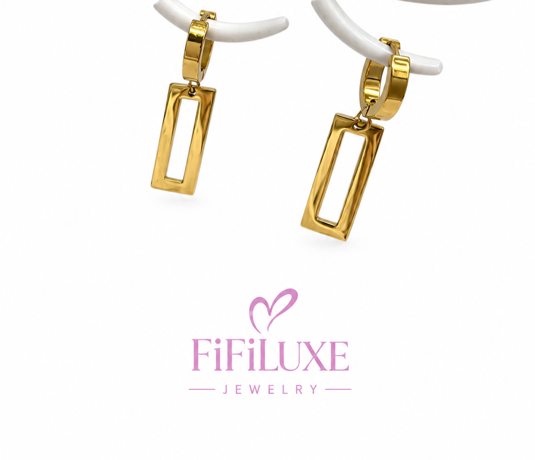 Rectangle Drop Earrings — image 4 of 5