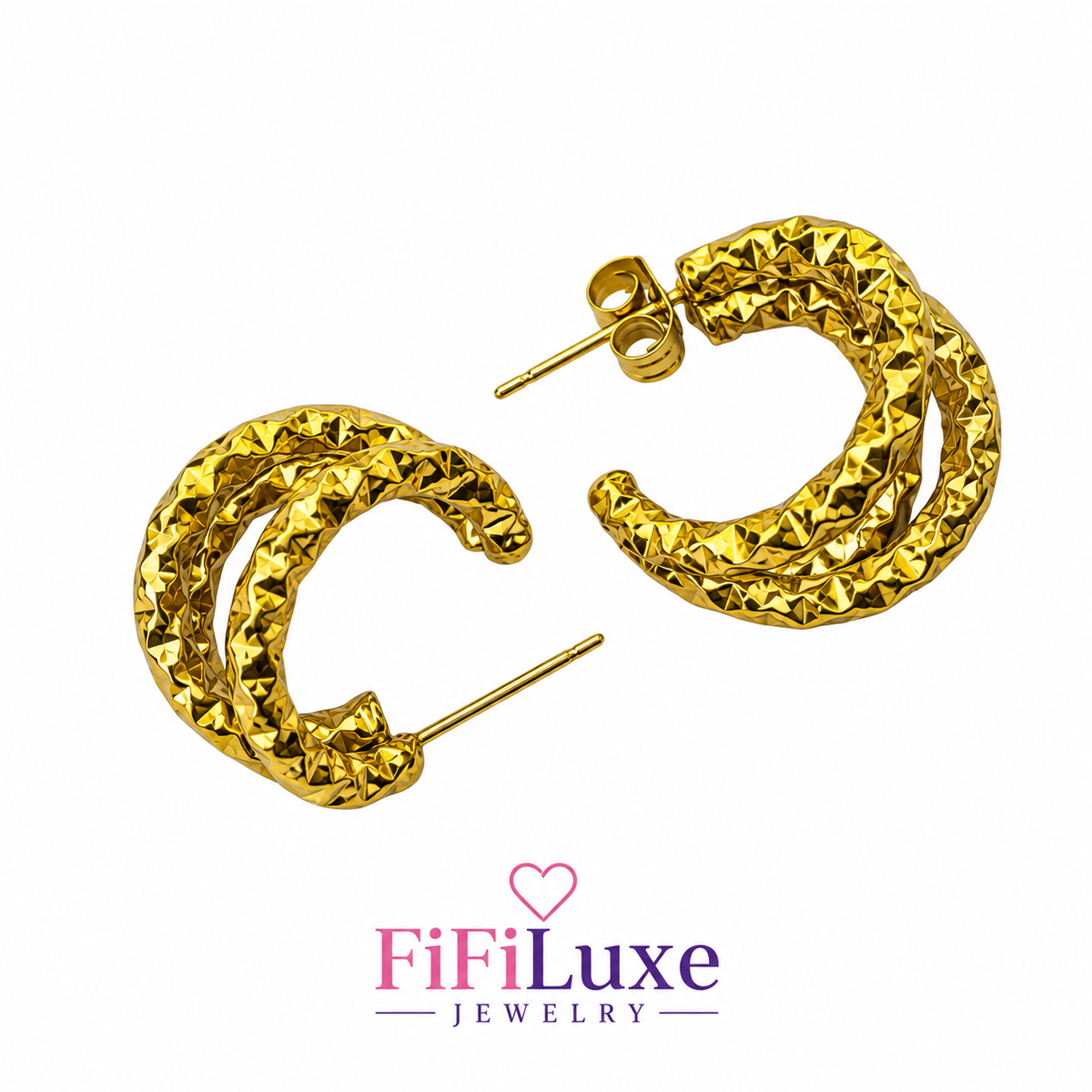Sculpted Leaf Hoops — image 5 of 5