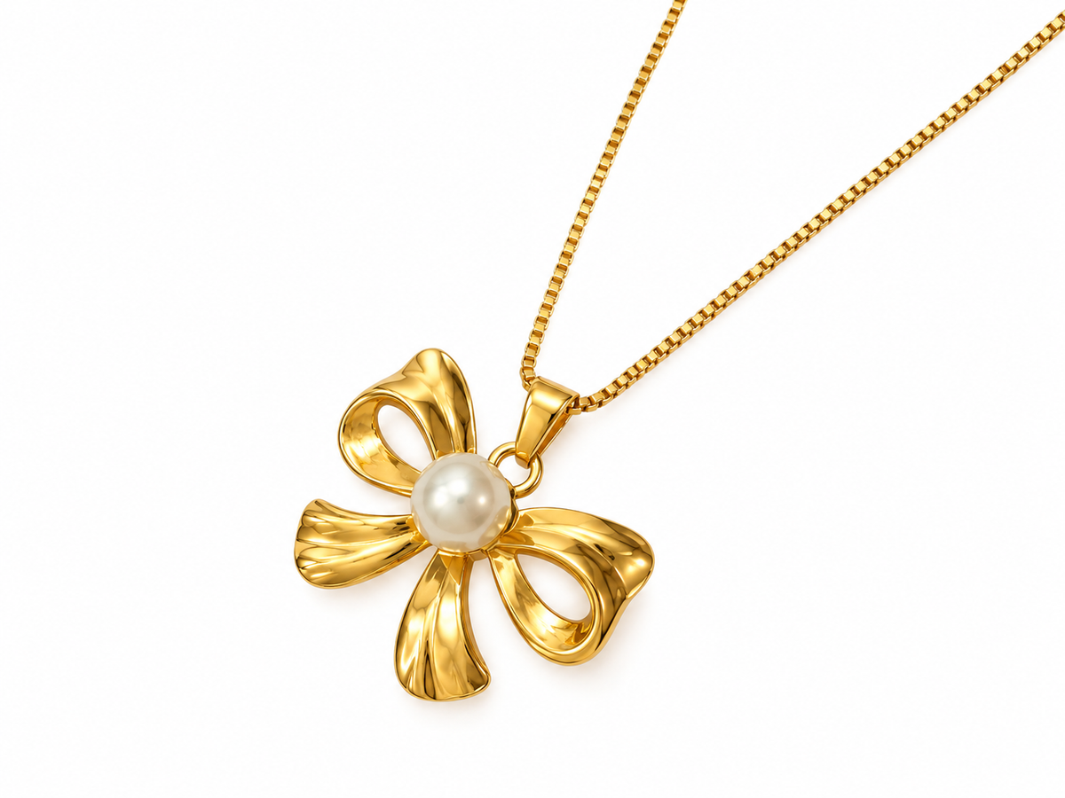 Bow Pearl Necklace — image 2 of 5