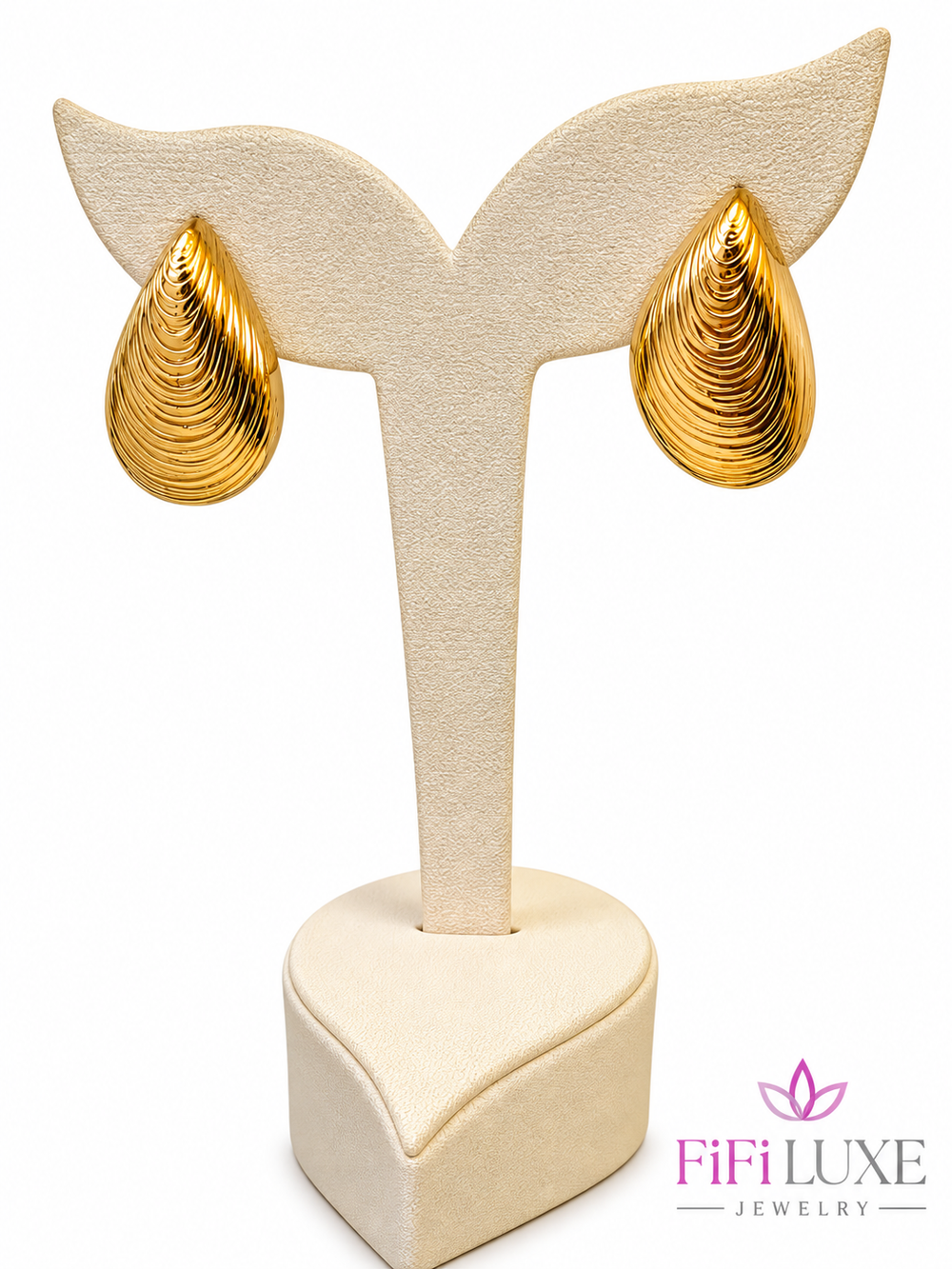 Seashell Ripple Earrings - FiFiLuxe Jewelry