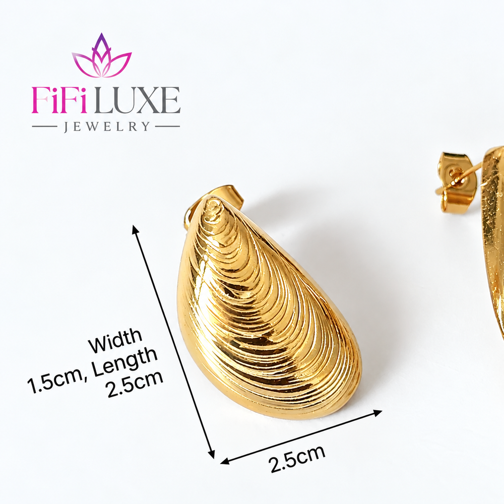 Seashell Ripple Earrings - FiFiLuxe Jewelry