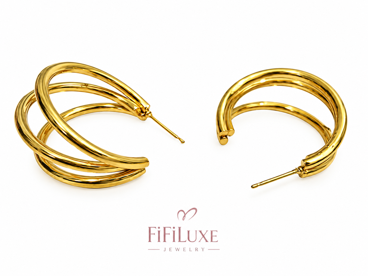 Triple Hoop Earrings — image 4 of 4