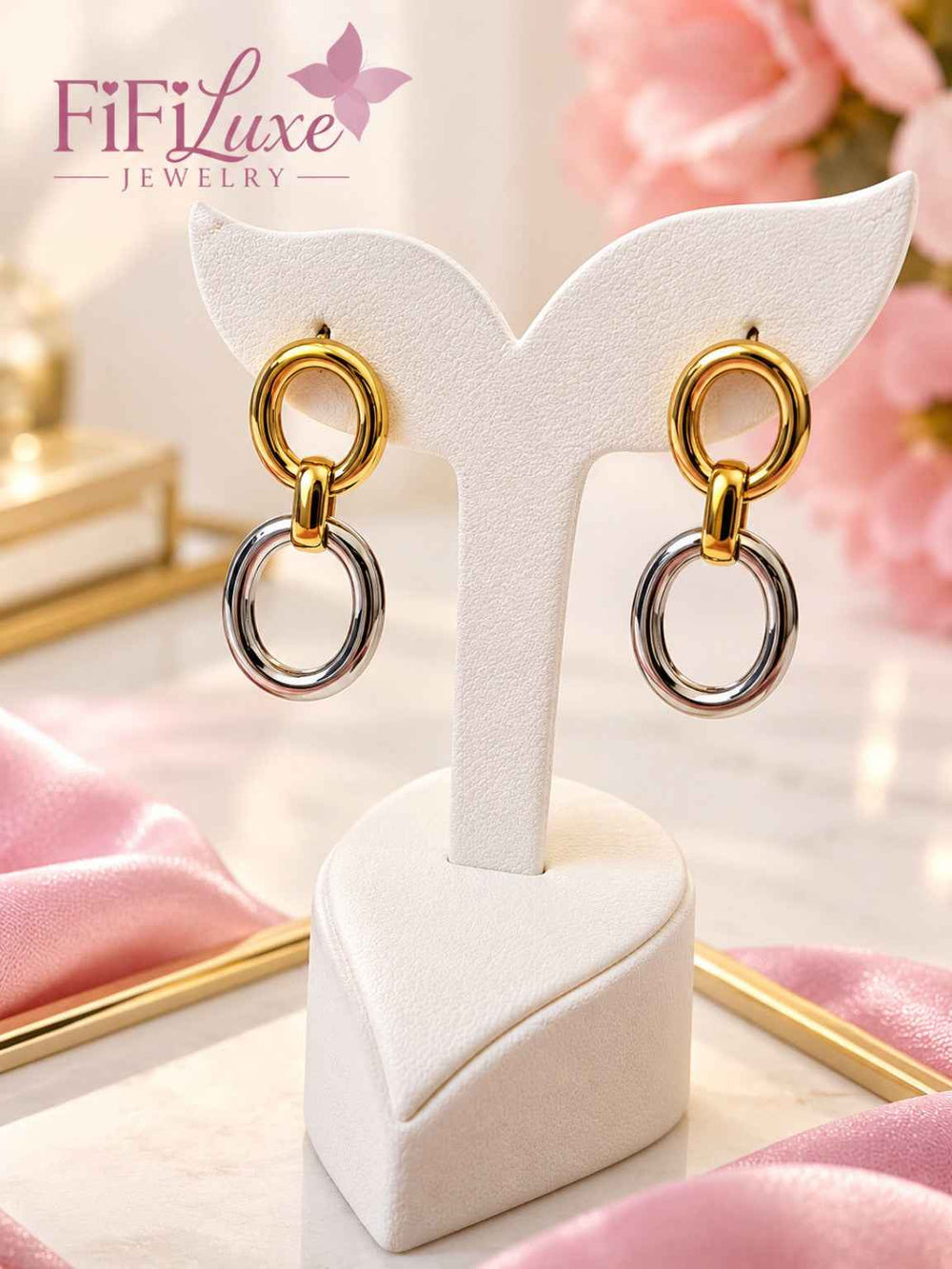 Sculpted Geometric Drop Earrings