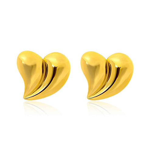 Sculpted Heart Studs
