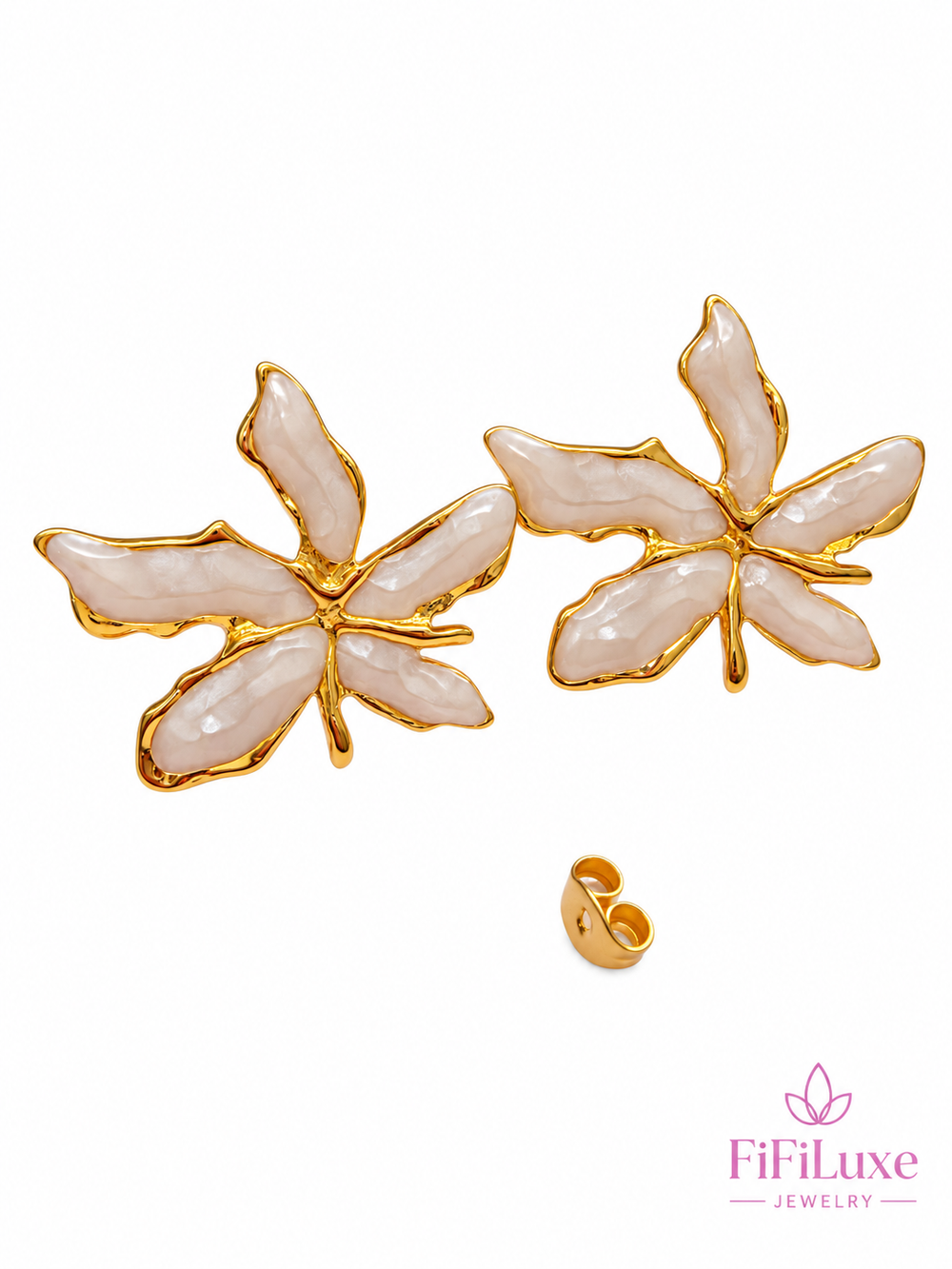 Golden Plumeria Earrings