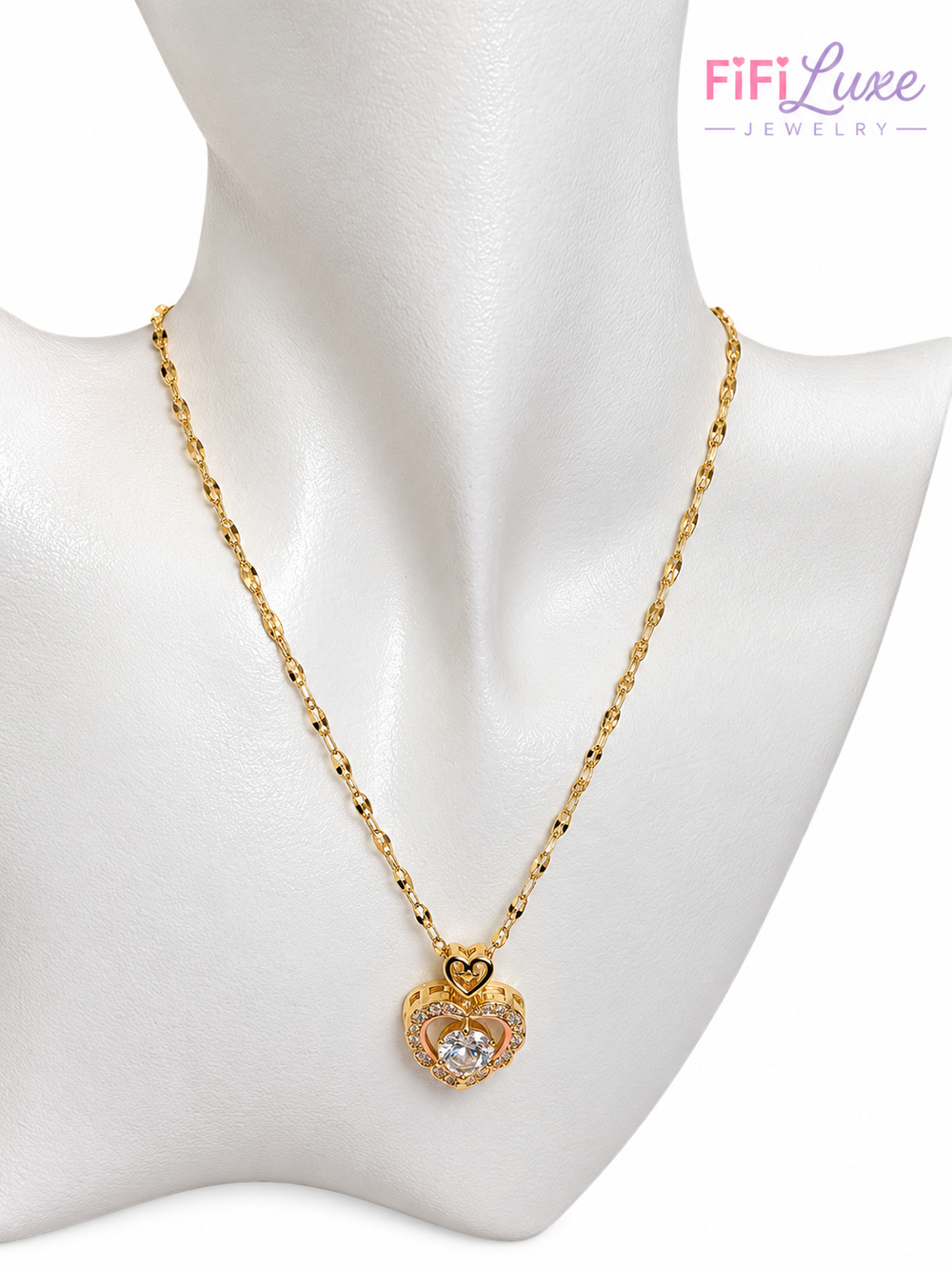 Crystal Heart Pendant Necklace
