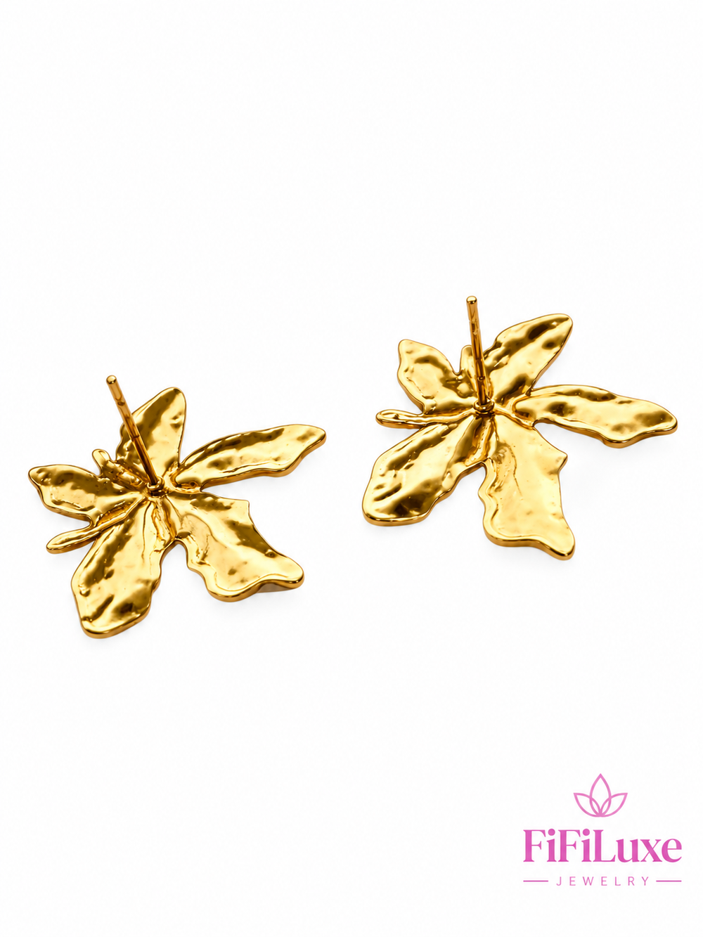 Golden Plumeria Earrings