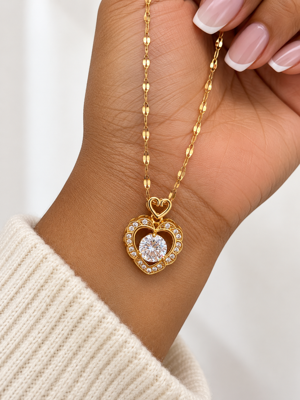 Crystal Heart Pendant Necklace