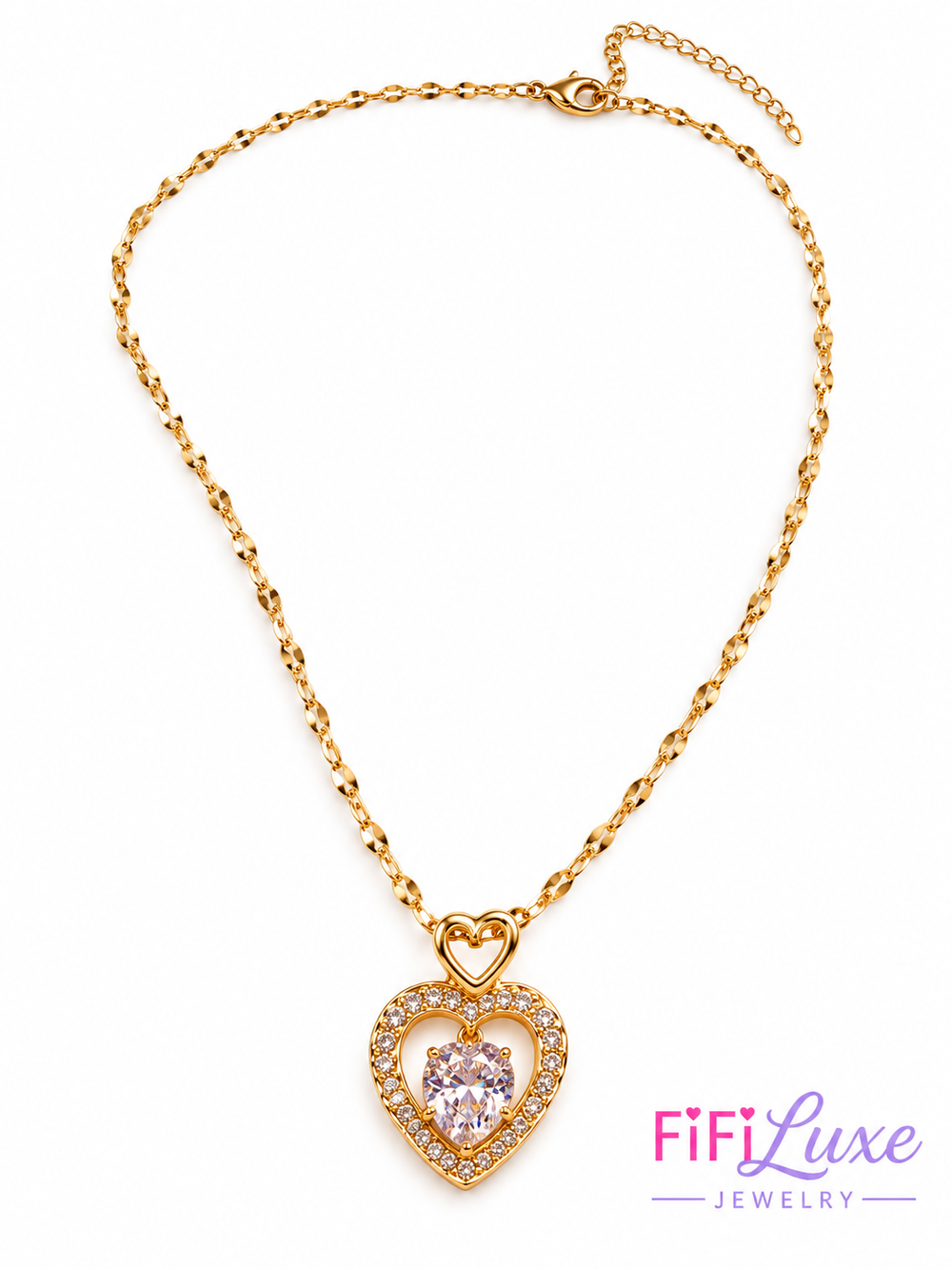 Crystal Heart Pendant Necklace