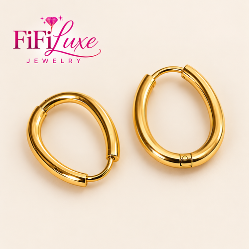 Luxe Oval Embrace Hoops