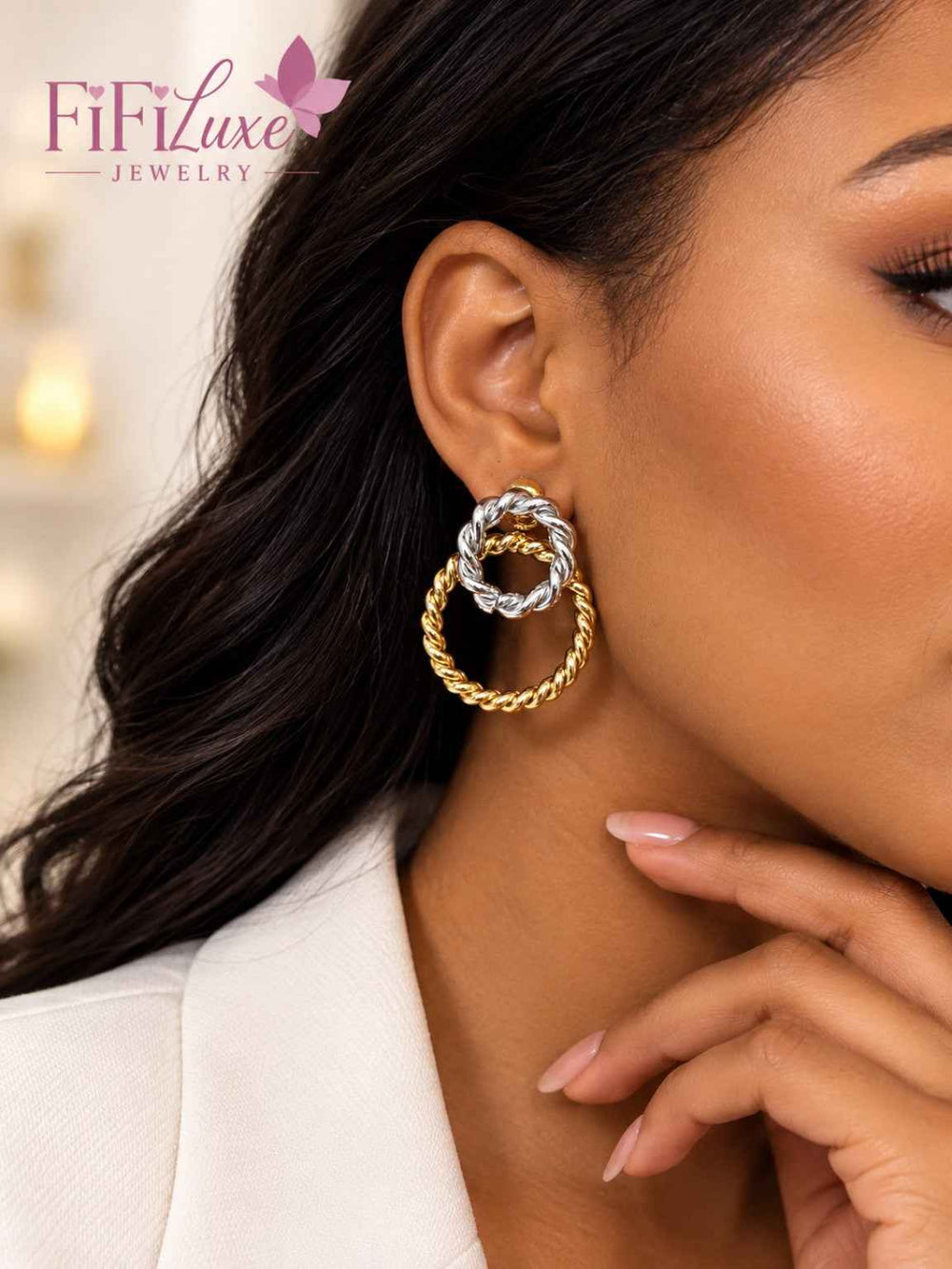 Sculpted Geometric Drop Earrings